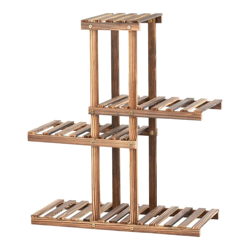 Plant Stand: Wooden Multi-Tiered Plant Stand