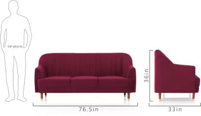 5 Seater Sofa Set: Polyester Fabric 3 + 1 + 1 Sofa Set