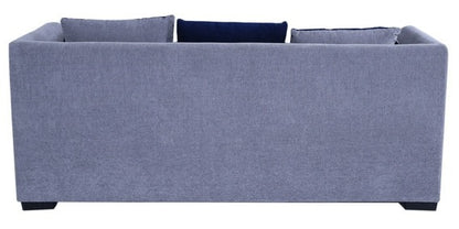 3 Seater Sofa Set:- Polyurethane Cushioned Fabric Sofa Set (Grey)