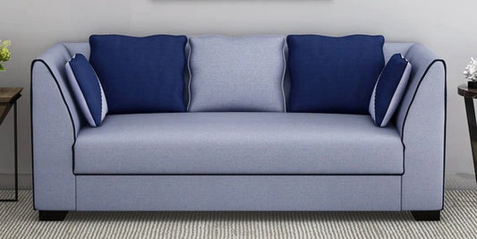 3 Seater Sofa Set:- Polyurethane Cushioned Fabric Sofa Set (Grey)