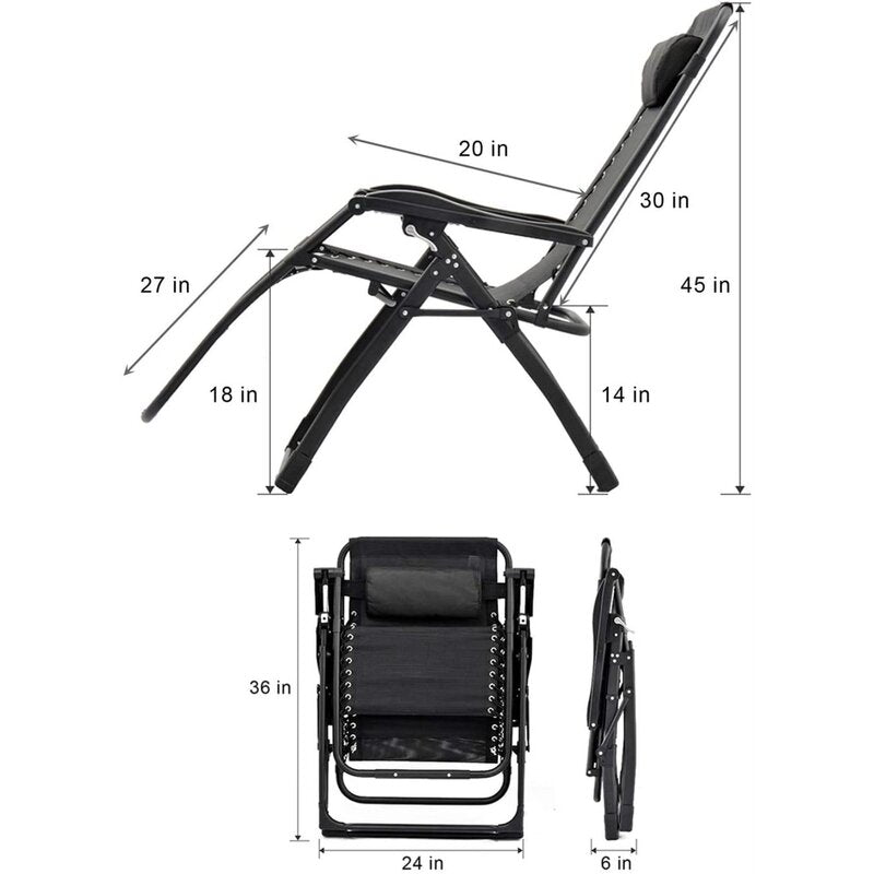 Portable Chair Adjustable Folding Portable Chair, Zero Gravity Chair
