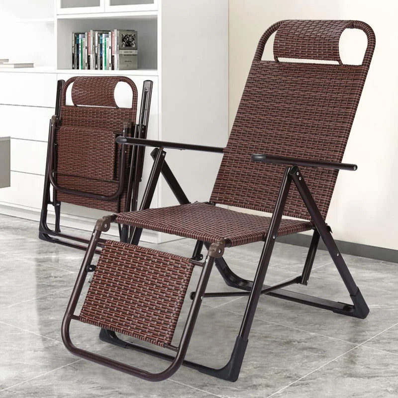 Portable Chair: Folding Recliner Chair, Adjustable Lounge Chair