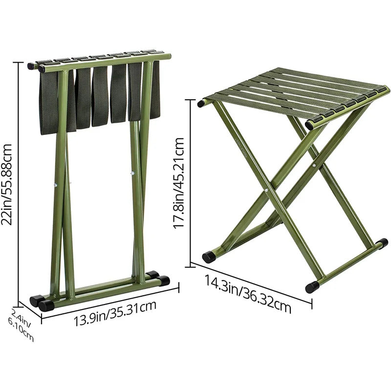 Portable Chair: Folding Stool; Height Heavy Duty Camping Stool