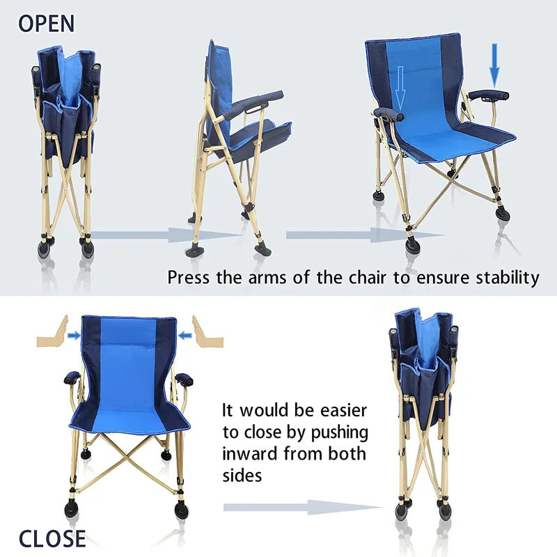 Portable Chair: Portable Folding Chairs High Back Support Camping Chair Lawn Chairs