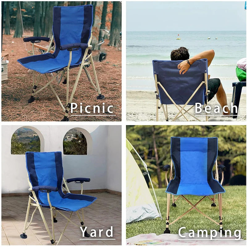 Portable Chair: Portable Folding Chairs High Back Support Camping Chair Lawn Chairs