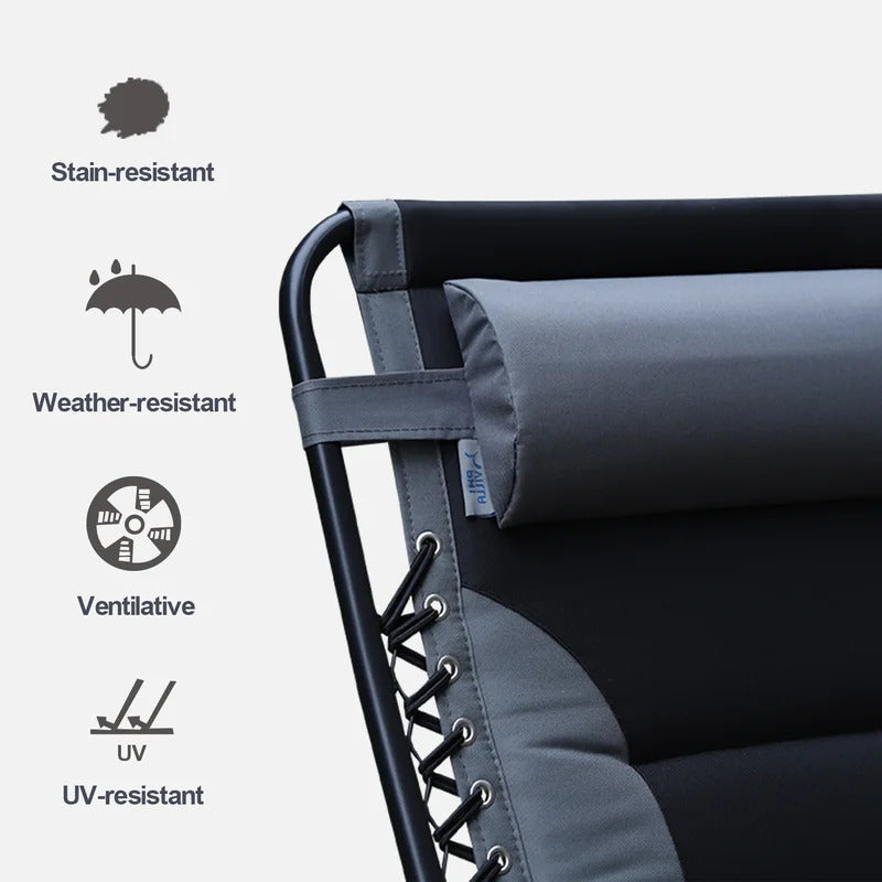 Portable Chair: Portable Reclining Zero Gravity Chair with Cushion