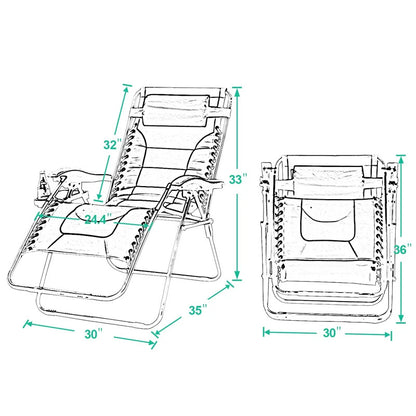 Portable Chair: Portable Reclining Zero Gravity Chair with Cushion