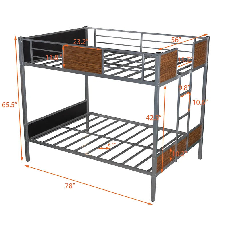 Poster Bed: Midsleeper Metal bunk bed