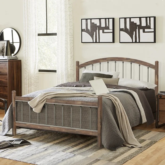 Poster Bed: Solid Wood Brown Poster Bed