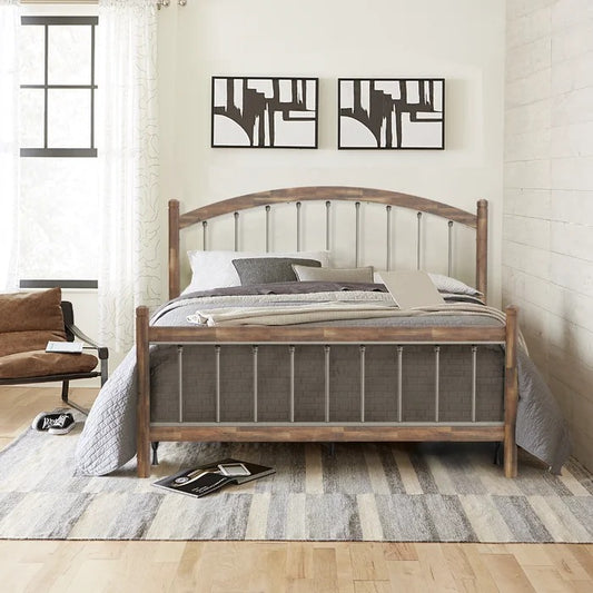 Poster Bed: Solid Wood Brown Poster Bed