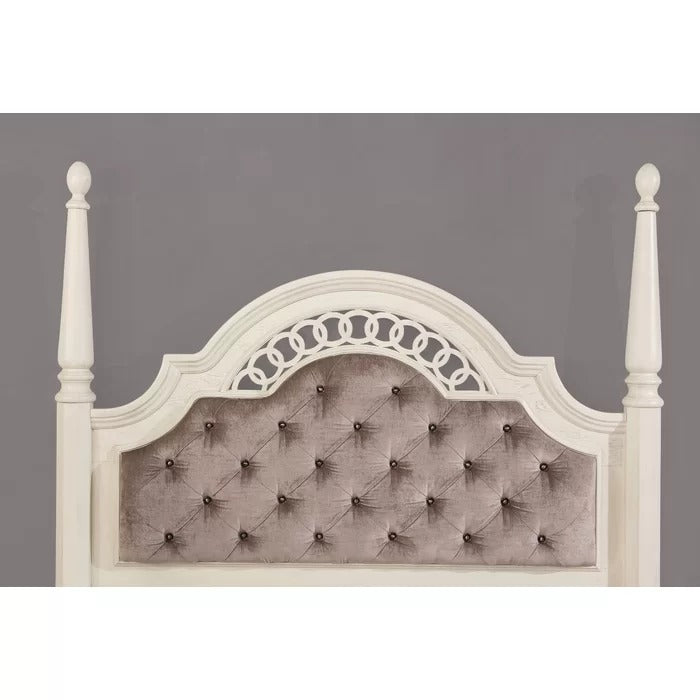Poster Bed: Tufted Panel White Bed