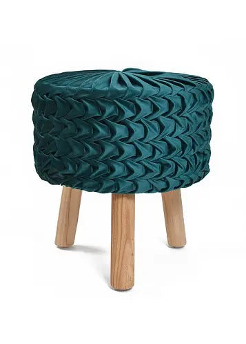 Pouffe: Calwood Legs Solid Smocking Pouffe