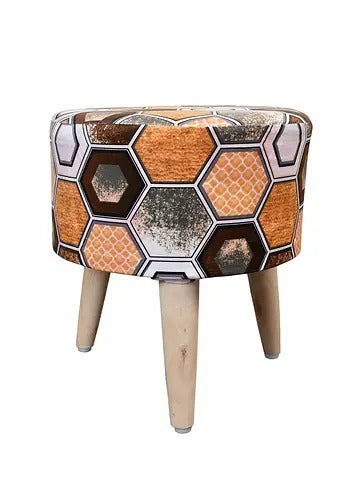 Pouffe: Hexagon Seating Pouffe With Digital Print