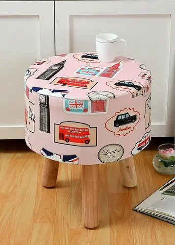 Pouffe: London Pouffe With Digital Print