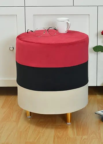 Pouffe: Red Contrast Seating Pouffe
