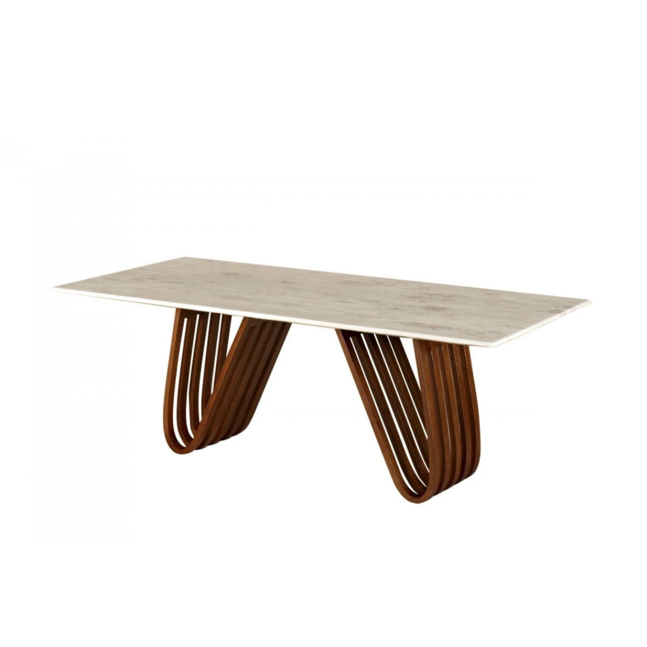 Premium Dining Table DEEN Marble and Walnut Dining Table