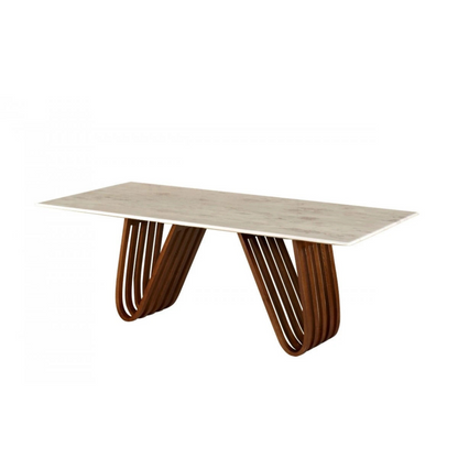 Premium Dining Table DEEN Marble and Walnut Dining Table