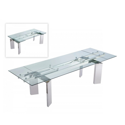 Premium Dining Table Jassica Modern Extendable Glass Dining Table