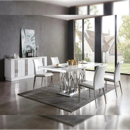 Premium Dining Table Marble Steel Dining Table