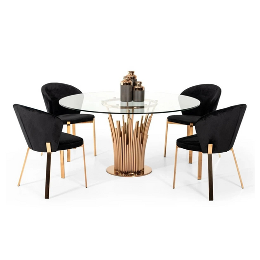 Premium Dining Table: Paul Round Glass Dining Table