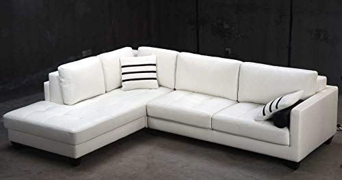QUALITY ASSURE FURNITURE Lounger Leatherette Sofa Set, Standard Size (White)