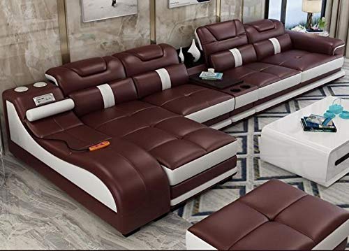 L Shape Sofa Set:- Minimalist Sectional Leatherette Luxury Furniture Sofa Set 