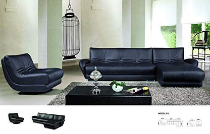 L Shape  Sofa Set:- Luxury Elegant Corner Leatherette Sofa set (Black)