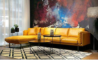 Quality Furniture Luxury Yellow Modern Sectional Leatherette Sofa