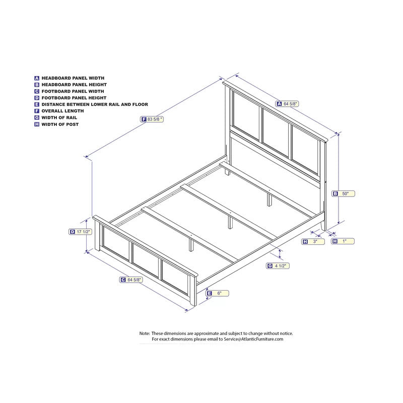 Queen Size Bed :Extra-Long Twin Solid Wood Standard Bed