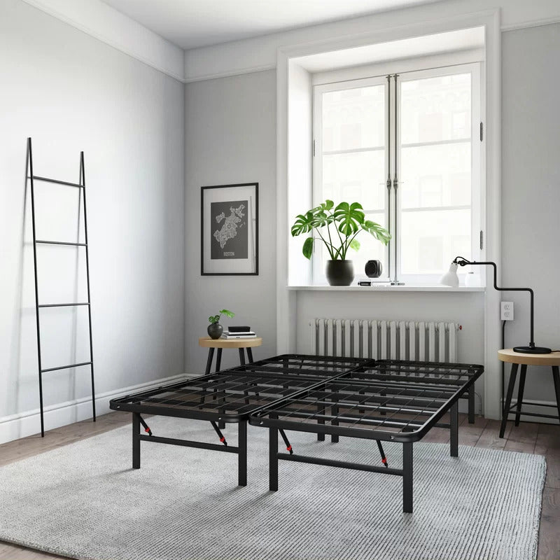 Metal Bed :  Folding Queen Size Bed Metal Frame 