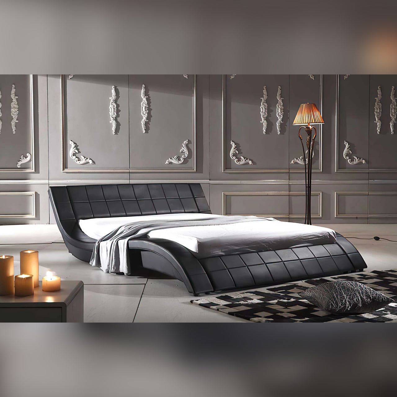 Queen Size Bed Leatherette Queen Size Platform Bed