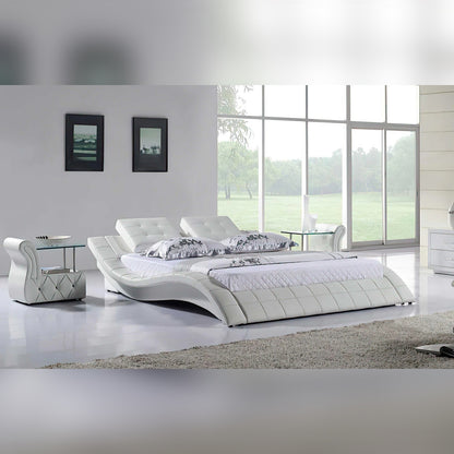 Queen Size Bed  Leatherette Queen Size Platform Bed