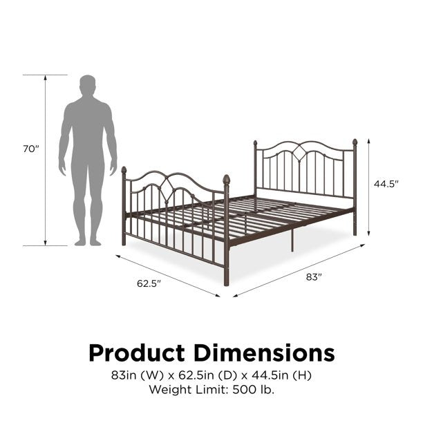 Queen Size Bed Maria Platform Metal Bed