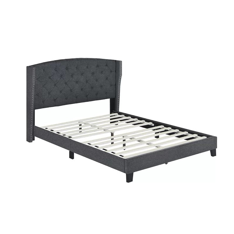 Queen Size Bed : Tufted Upholstered Platform Bed
