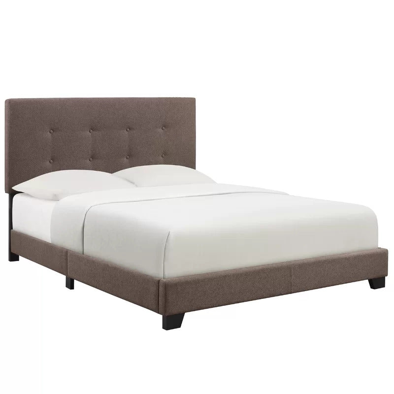 Queen Size Bed : Tufted Upholstered Standard Bed