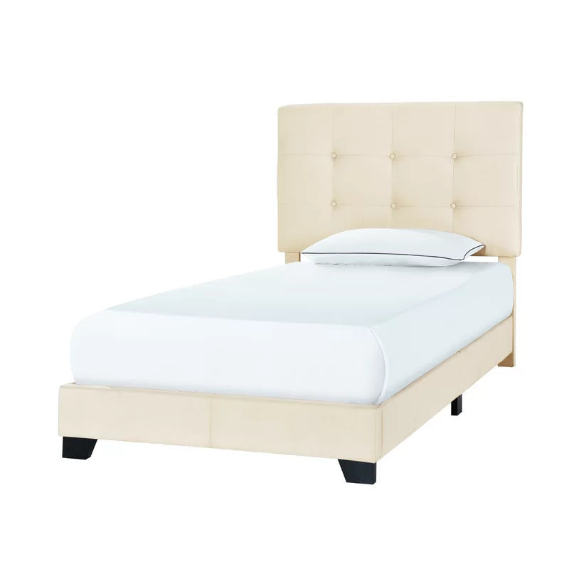 Queen Size Bed : Tufted Upholstered Standard Bed