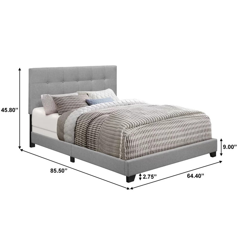 Queen Size Bed :  Tufted Upholstered Standard Bed