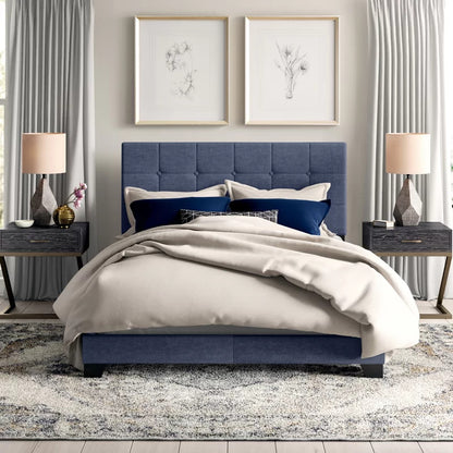 Queen Size Bed : Tufted Upholstered Standard Bed