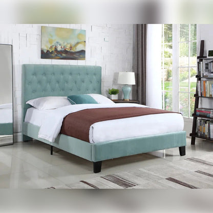 Queen Size Bed  Tufted Upholstered Standard Bed