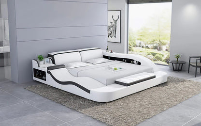 Queen Size: Leatherette Queen Size Smart Bed