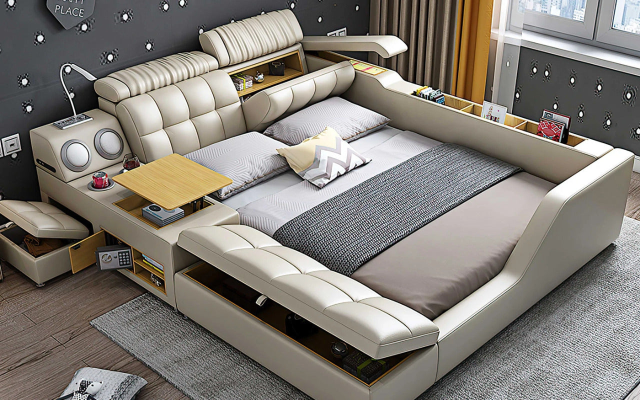 Smart ultra modern luxury store bed with couch