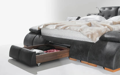 Queen Size:  Queen Size Bed With Massage Lounge Chaise