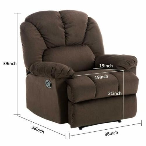 Recliners Fabric Manual Recliner And Massage Chairs In Dark Brown Color