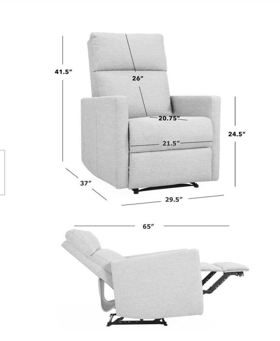Recliners: Fabric Upholstered Recliner Chair/Armchair Sofa With Retract-able Footrest