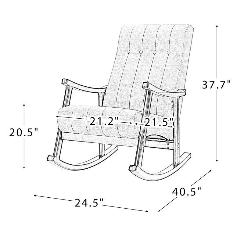 Rocking Chair: Button Tufted Back Rocking Chair