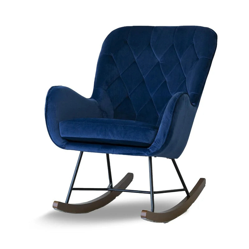 Rocking Chair: Tufted Velvet Rocking Chair
