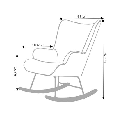 Rocking Chair: Velvet Fabric Rocking Chair