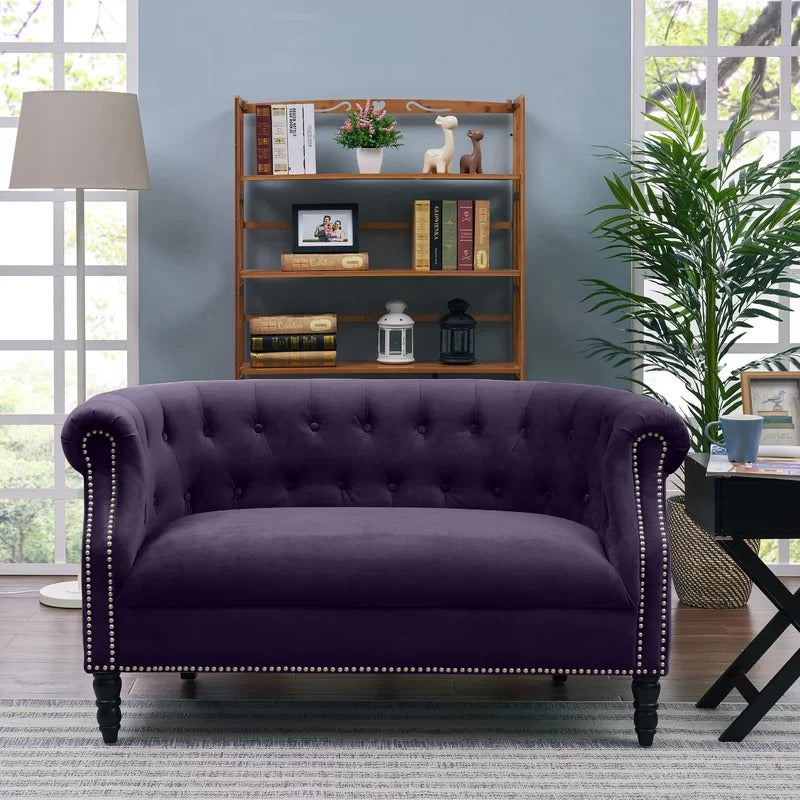 Office Sofa: Rolled Arm Chesterfield Loveseat