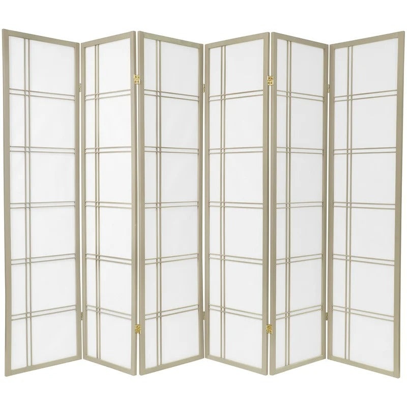 Room Dividers: 103.5'' W x 70'' H 6 - Panel Solid Wood Folding Room Divider