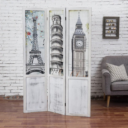 Room Dividers 48.03'' W x 66.92'' H 3 - Panel Solid Wood Folding Room Divider